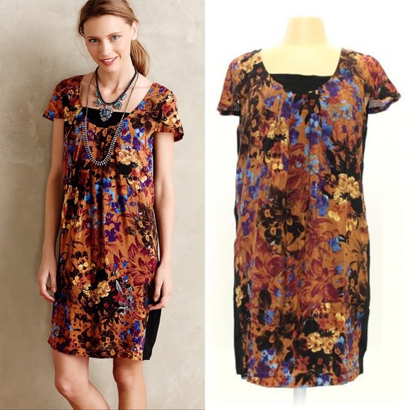 Anthro Maeve 100% Silk Pintura Watercolor Shift M - Picture 4 of 8